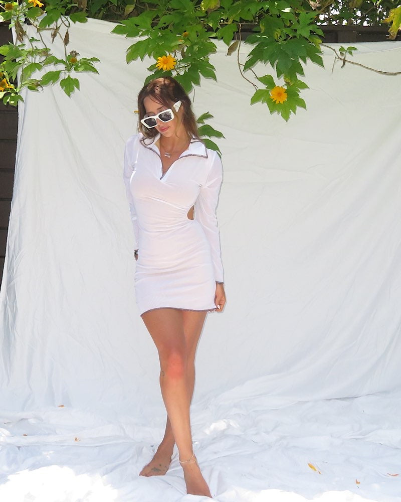 JYORK the label - MADISYN MINI DRESS IN SNOW MESH JYORK THE LABEL JYORK the label - MADISYN MINI DRESS IN SNOW MESH JYORK THE LABEL