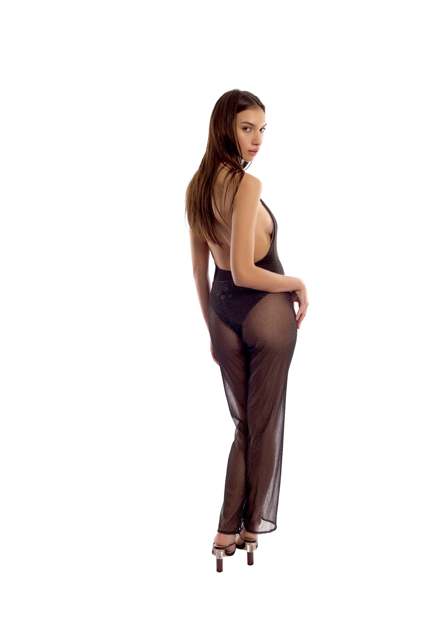 MILA PANT IN BLACK MESH
