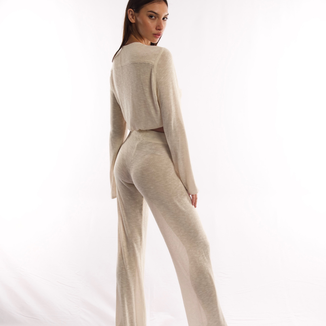 MILA PANT IN IVORY KNIT