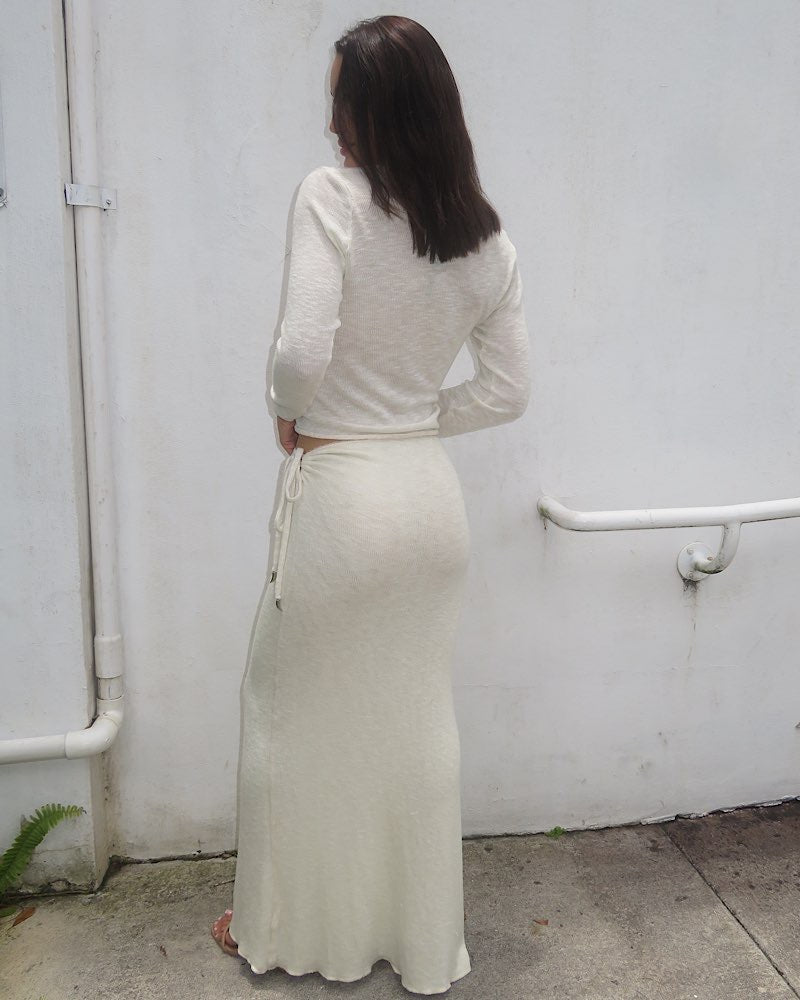 CECILE SKIRT IN IVORY KNIT