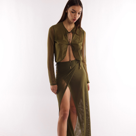 LOVE SKIRT IN FOREST MESH